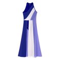thumbnail image 5 of YONGHS Women Color Block Lyrical Dance Costumes Chiffon Flowy Dress Contemporary Dancewear Blue XXL, 5 of 7