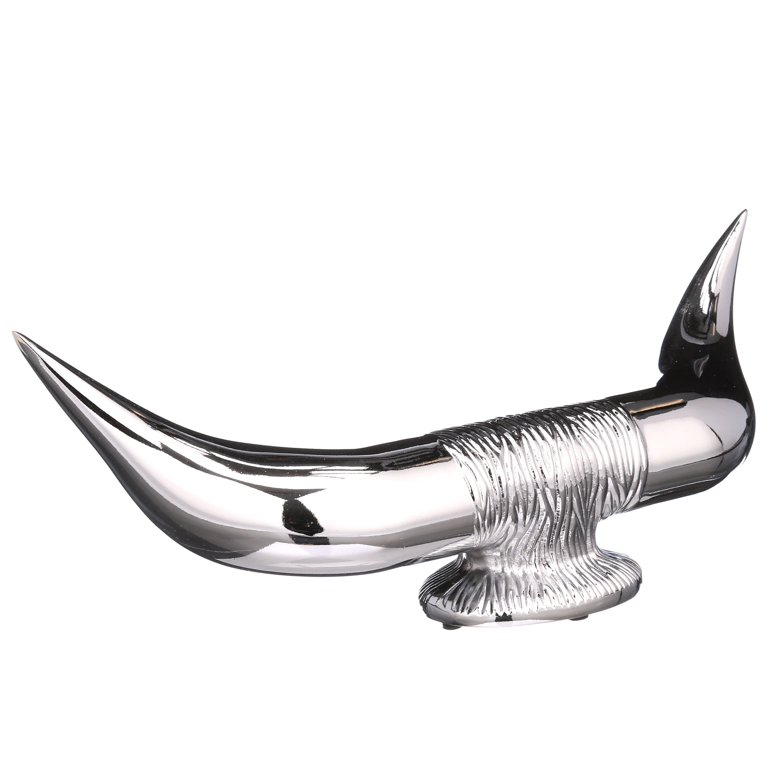 Grand General 48181 Chrome Bull Horn Hood Ornament with Round Base