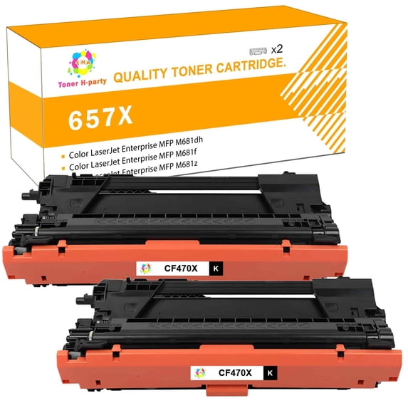 Toner H-Party Compatible Toner Cartridge Replacement for HP CF470X Color LaserJet Enterprise MFP M681dh M681f ,Flow MFP M681f M681z M682z (Black,2-Pack)