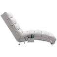 thumbnail image 3 of Massage Linen Chaise, Lounge Indoor Chair, Electric Recliner Chair, Sleeper Chair, Upholstered Lounge Sofa, Modern Long Lounger, for Office Bedroom or Living Room, Light Gray, 3 of 7