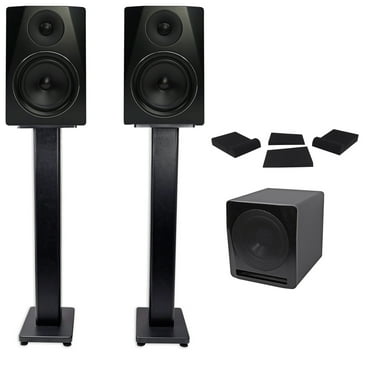(2) Rockville APM6B 6 inches Powered Studio Monitors Active 10" Subwoofer Foam Pads