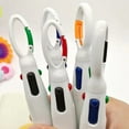thumbnail image 3 of 5 Pcs Retractable Shuttle Pens 4 Color in One Ballpoint Pen with Buckle Clip on Top Multi-Color Carabiner Keychain for Office Supplies, 3 of 7