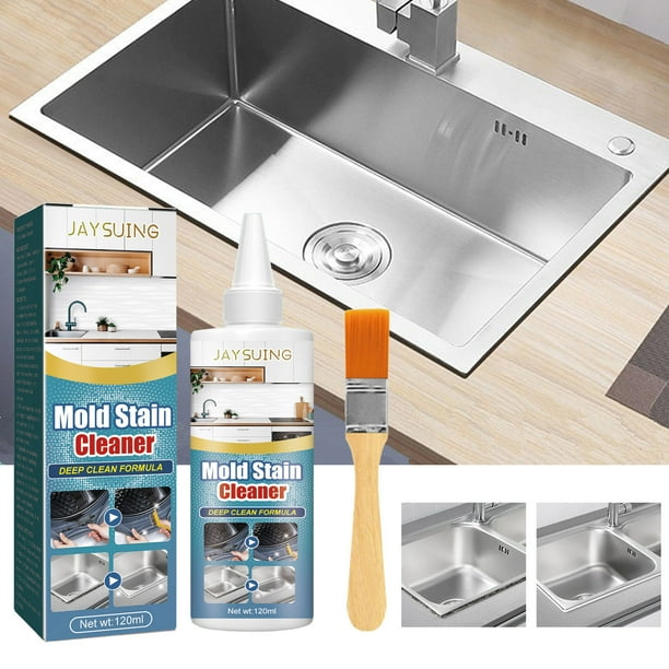 Gel Removedor de Moho para Baño, Cocina y Azulejos | Limpiador de Moho que No Gotea | Removedor de Manchas Multipropósito para el Hogar | Fórmula Segura | Cepillo Incluido | 1 Unidad
