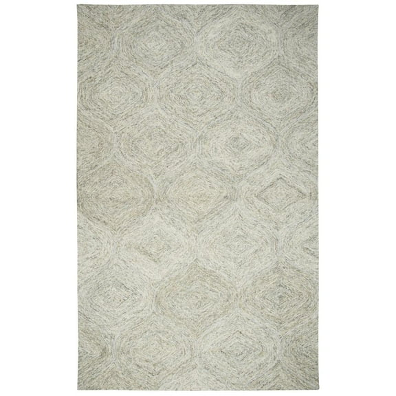 Alora Decor London 5' x 8' Trellis Beige/Gray/Rust/Blue Hand-Tufted Area Rug