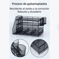 thumbnail image 4 of Organizador de escritorio con archivador y accesorios, unidad de almacenamiento de cuatro niveles para escritorio, organizador de material de oficina con cajones y dos portalápices（Morado）, 4 of 9