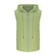 thumbnail image 4 of BiZtdJrK Sleeveless Hoodies for Men Casual Slim Fit Zip-Up Drawstring Hooded Workout Tank Tops Summer Casual Muscle Vest Tanks Green XXL My Orders Placed By Me, 4 of 7