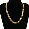 thumbnail image 5 of Men's Silver Gold Stainless Steel Curb Cuban Link Miami Chain Necklace Bracelet, 5 of 9