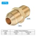 thumbnail image 3 of Unique Bargains Pipe Fitting, 3 Pack M18 to G3/8 Male Thread 1.46 Inch for Water Pipes, Gold, 3 of 5