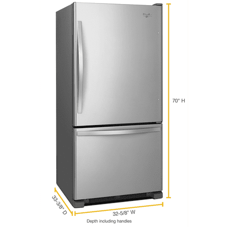 Whirlpool - 21.9 Cu. Ft. Bottom-Freezer Refrigerator - Stainless Steel