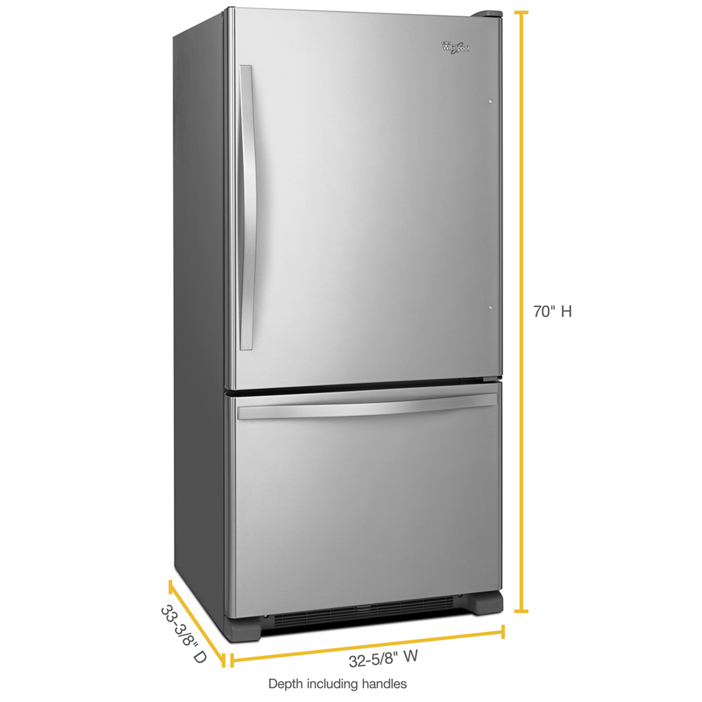 Whirlpool® Brand New WRB322DMBM - 33-inches wide Bottom-Freezer Refrigerator with Spill Guard™ Glass Shelves - 22 Cu. ft - image 4 of 4