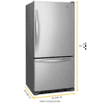 Best 33 Inch Wide Refrigerator Whirlpool® WRB322DMBM 33-inches Bottom-Freezer Refrigerator with Spill