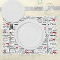 thumbnail image 3 of Ambesonne Romantic Place Mats Set of 4, Romance Couple Love, Standard Size, Vermilion Black White, 3 of 6