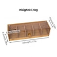 thumbnail image 4 of Inteprter Caja de té de madera de bambú natural con espacio de almacenamiento de 5 rejillas y tablero acrílico transparente de manera efectiva Almacenamiento y organización del hogar, 4 of 5