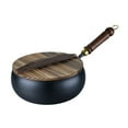 thumbnail image 2 of DOLITY Iron Wok Pan Cookware Cooking Pot Home with Wood Handle Flat Bottom Nonstick 24cm, 2 of 9