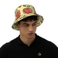 thumbnail image 5 of Yiaed Apple Print Reflective Stripe Bucket Hat Unisex Funny Outdoor Fisherman Cap Beach Sun Hat, 5 of 5