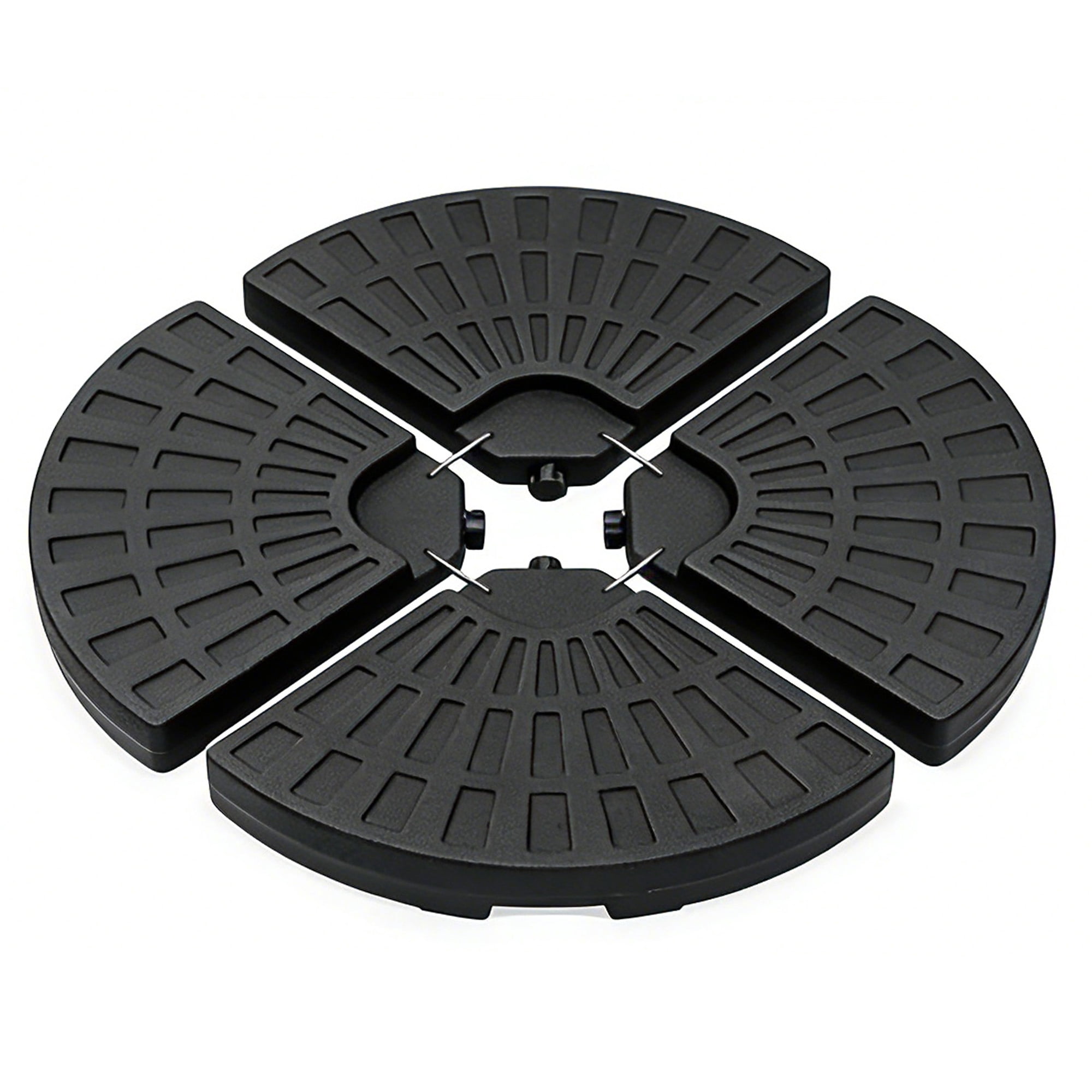 Maypex 120 lbs Outdoor Cantilever Patio Umbrella Base Offset Umbrella Stand, 4-Piece Fillable HDPE Plates for Garden Backyard Poolside in Black