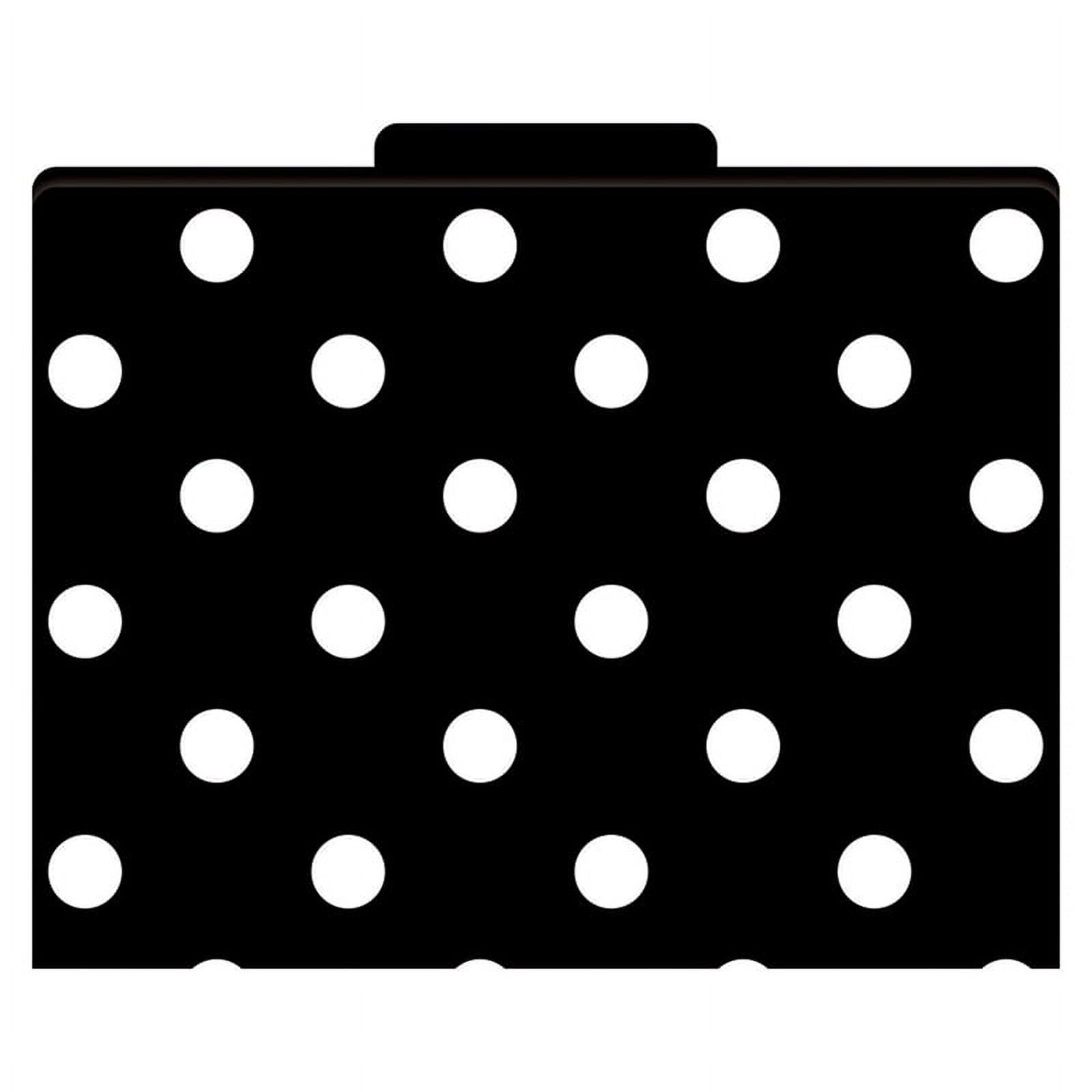 Barker Creek Tab File Folders, 8 1/2" x 11", Letter Size, Black-And-White Dot, Pack Of 12