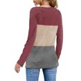 thumbnail image 1 of Qarigey Camiseta de mujer con cuello en V Blusa informal delgada de manga larga con bloque de color, negro, S Prendas para la parte del cuerpo Rojo XXL Qarigey AP003524-25, 1 of 5