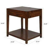 Casual Home Notre Dame Night Stand with USB Port-Warm Brown - Walmart.com