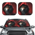 thumbnail image 2 of Balery 2 Piece Mysterious Hooded Wolf Car Windshield Sun Shade|Foldable Front Windshield Shade for Car Front Window for Most Sedans SUV Truck-Medium, 2 of 7