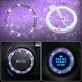 thumbnail image 3 of CAR PASS 11 PCS Bling Car Accessories, Sparkly Rhinestone Diamond Steering Wheel Cover, Bling Seat Belt Cushion, Glitter Shift Knob Cover, Car Cup Holder Coaster, Cute Interior Sets Purple, 3 of 3