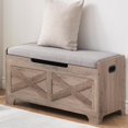 thumbnail image 2 of GloryStar 39.4 Inch Storage Ottoman Bench, X-Shaped Design with Upholstery and Two Safety Hinges, 300 lb Capacity, 2 of 9