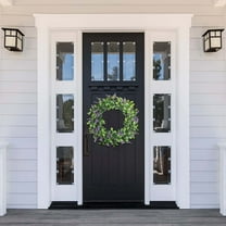 18inch Wreath for Door Decoration - Festive Pendant and Decorative Ring with Green Flowers for Christmas Window Display