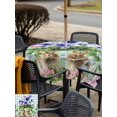 thumbnail image 4 of Outdoor Tablecloth with Umbrella Hole and Zipper, Spring Easter Square Table Cloth 60x60 Inch Waterproof Tablecloth, Purple Floral Summer Botanical Teal Plaid Picnic Table Cover for Patio Camping, 4 of 7