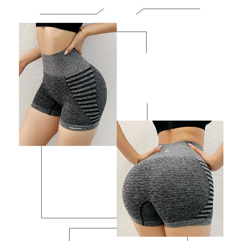 Mojoyce Butt Lifting Shorts for Women High Waist Scrunch Yoga Biker Shorts  Workout Seamless Booty Shorts(Yellow L/XL) 