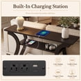 thumbnail image 5 of ZENY 3-Tier Console Table with Charging Station Brown Sofa Side Table, 5 of 13