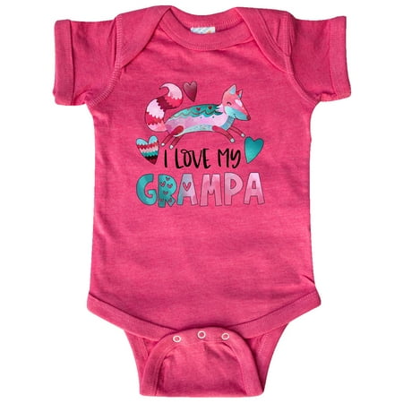 

Inktastic I Love My Grampa Pink and Blue Fox with Hearts Gift Baby Boy or Baby Girl Bodysuit