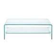 thumbnail image 2 of Heavenly Collection Glass Coffee Table with Shelf in Clear, Clear Glass Coffee Table with Shelf, Waterfall Coffee Table with Shelf, Coffee Table with Shelf, 2 of 9
