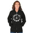 thumbnail image 3 of Shut Up and Shimmy Dancer Dancing Womens Plus Size Graphic Zipper Hoodie Brisco Brands 2X, 3 of 5