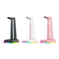thumbnail image 3 of RGB Gaming Headphone Stand ONIKUMA ST2 Computer Headset Stand Holder Desktop Display Luminous with 3 USB and 3.5mm AUX Ports (pink), 3 of 7