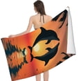 thumbnail image 2 of PHYHOO Sunset Marine Animal , Sand Free Microfiber , Quick Dry Absorbent Bath Towels for Swimming Pool, Camping, Picnic, Gym Sports 30x60in, 2 of 8