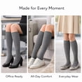 thumbnail image 2 of Diamond Star Women's Knee High Socks Trouser Socks, Stretchy Soft Thin Material (Dark Gray - 6 Pairs, Socks Size 9-11, Fit Women's Shoe Size 4-10.5), 2 of 6