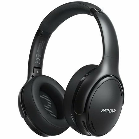 Mpow H19 IPO Active Noise Cancelling Headphones, Bluetooth 5.0 Headphones with Deep Bass, Fast Charge, 35H Playtime, Lightweight Headset, CVC 8.0 Mic for Home Office, Online Study, Travel Black