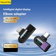 thumbnail image 3 of Adaptador OTG Tipo C A Tipo C con Pantalla Digital 6A para Carga Rápida de 120 W Cable USB C Conector USB2.0 Negro, 3 of 6