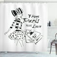 thumbnail image 1 of Ambesonne Paris Shower Curtain, Love Fashion Girl, 69"Wx70"L, Black White, 1 of 2