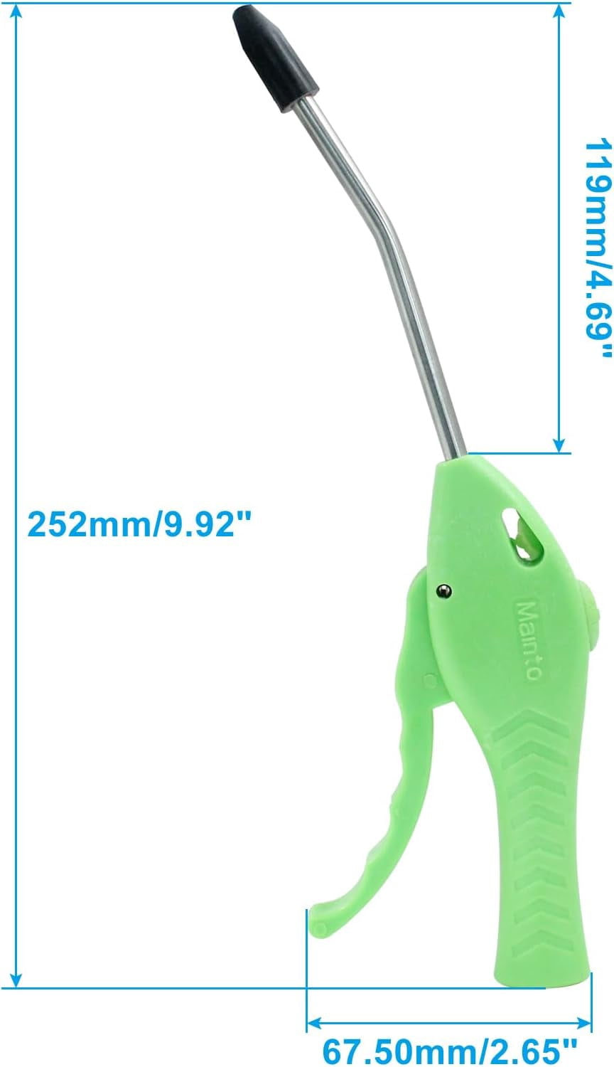 MKEUDQ-4 Inch Air Blow Gun with Rubber Tip, Dust Removal Cleaning Tool, Green