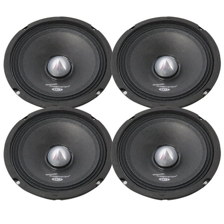 2 Pair Audiopipe 6.5" Neo Mid Bass Car Audio Bullet Loud Speaker 1000W 8 Ohm Blk