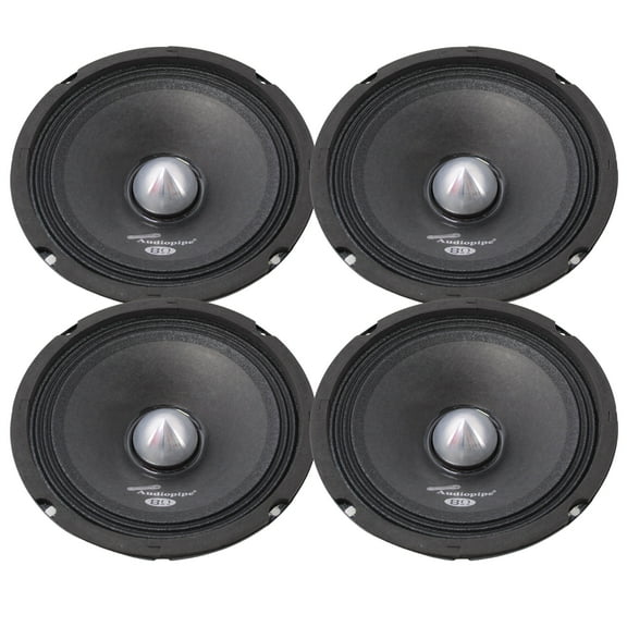 2 Pair Audiopipe 6.5" Neo Mid Bass Car Audio Bullet Loud Speaker 1000W 8 Ohm Blk