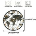 thumbnail image 5 of 24" Oversized Vintage Globe Wall Clock - 2cm Thickened Metal Frame, Silent Non-Ticking World Map Decor (Industrial/Retro Style) for Living Room, Office & Bedroom | Home Decoration, 5 of 11