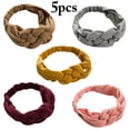 thumbnail image 2 of Bandeau Croisé 5 Pcs Couleur Unie Élastique pour Femmes, 2 of 10