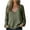 Green, variant on DeHolifer Women Tops Cotton Linen Casual Solid Color V-Neck Long Sleeve T-Shirt Summer Loose Tee Tops Pink XL