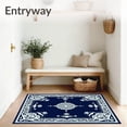 thumbnail image 3 of ODIKA 8'x10' Machine Washable Non-Slip Area Rug, Elegant Paisley Swirl Motif with Vintage Floral Accents and Ornate Details High Traffic Rug, Blue, 483465, 3 of 7