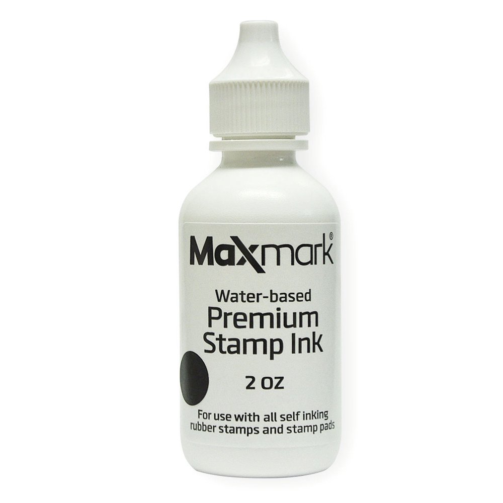 MaxMark Premium Refill Ink for self inking stamps and stamp pads, Black