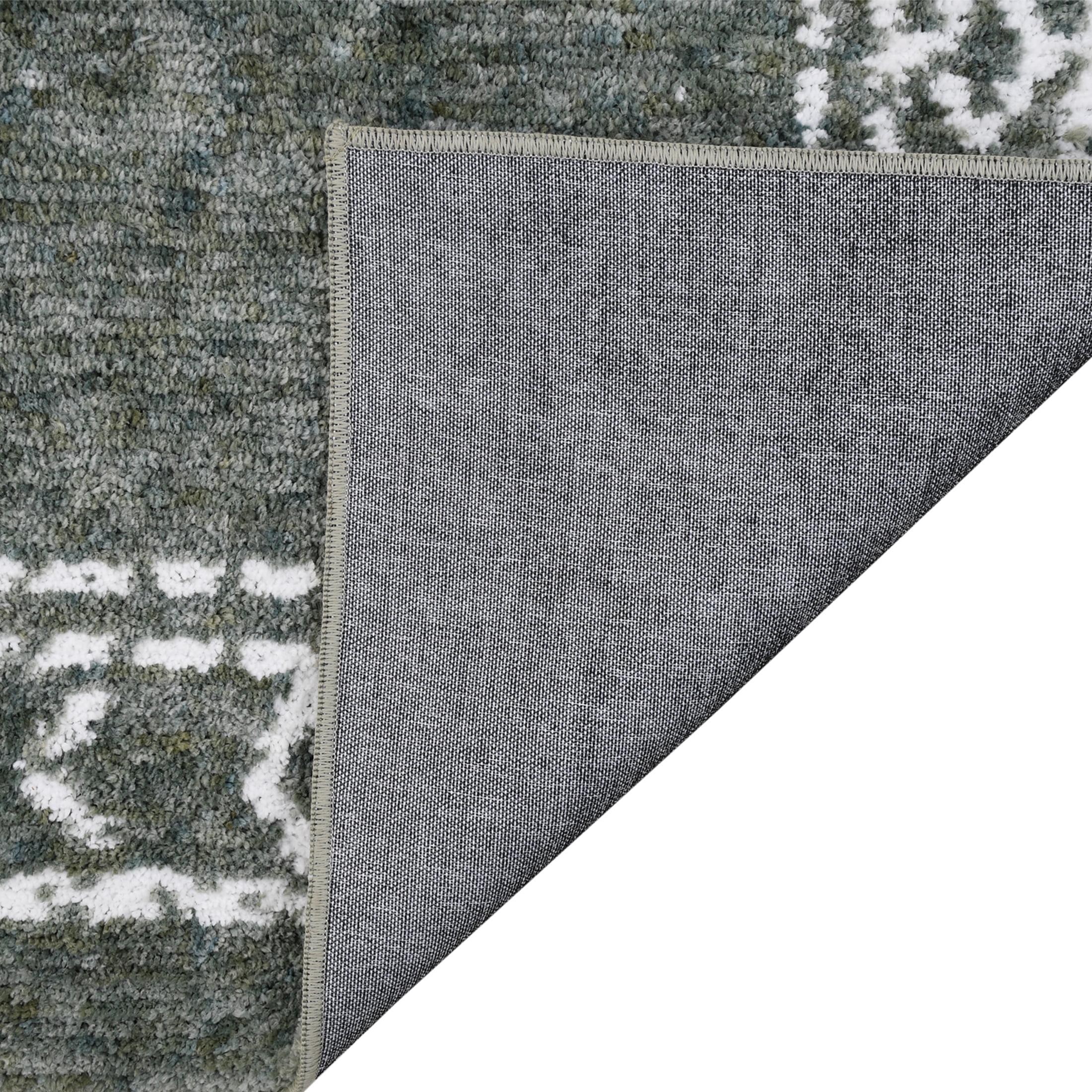 Mainstays Green Bordered Tufted Washable Area Rug 5 x 7