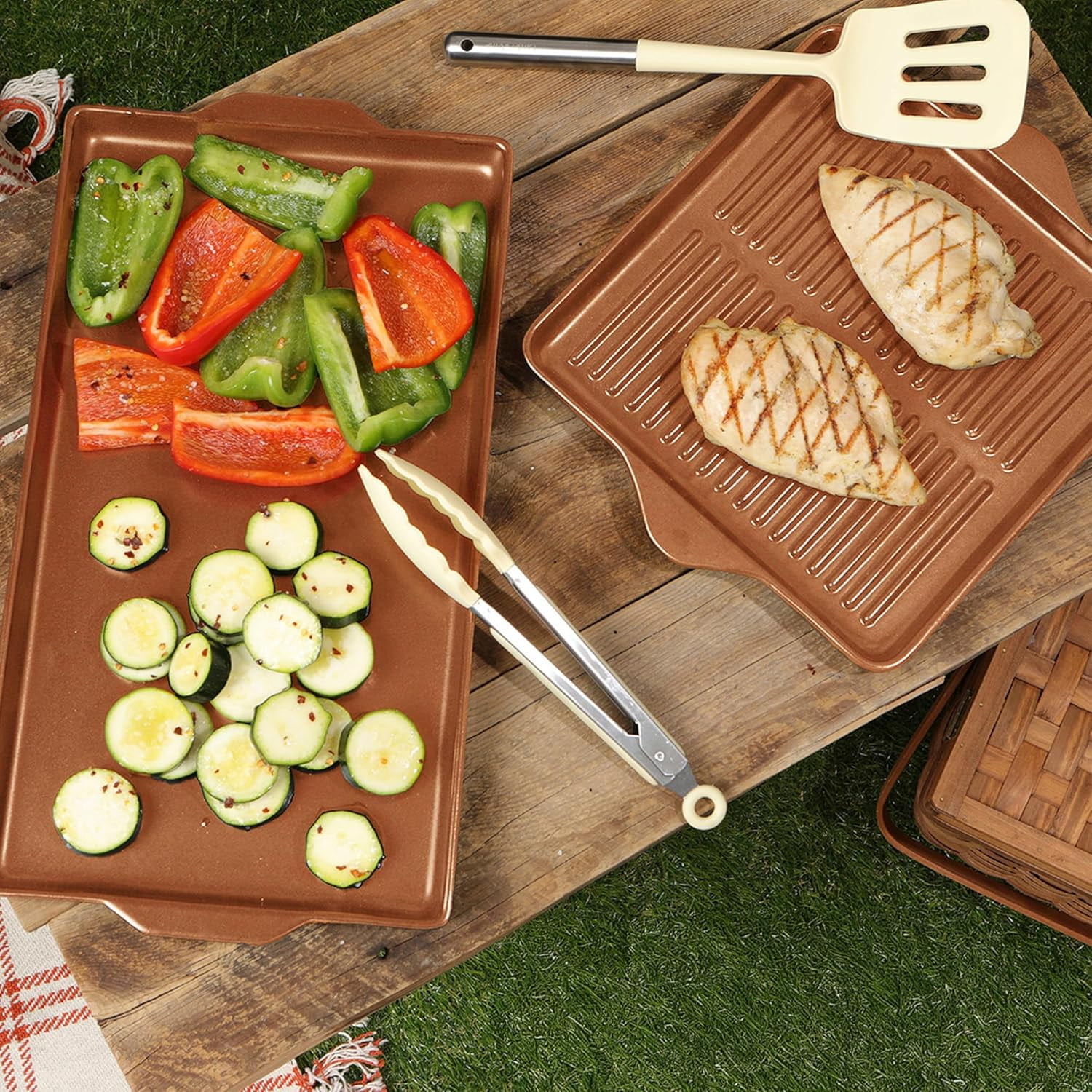Square Grill Pan | 100% Ceramic Pan, Handmade, Non-Toxic, Eco-Friendly, Oven Safe 662F
