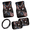 American Flag Eagle, variant on HUIACONG 5 Piece Gothic Car Interior Set - Anti Slip Steering Wheel Cover, Front Rear Floor Mats - Fits Most Sedans SUV Trucks Vans